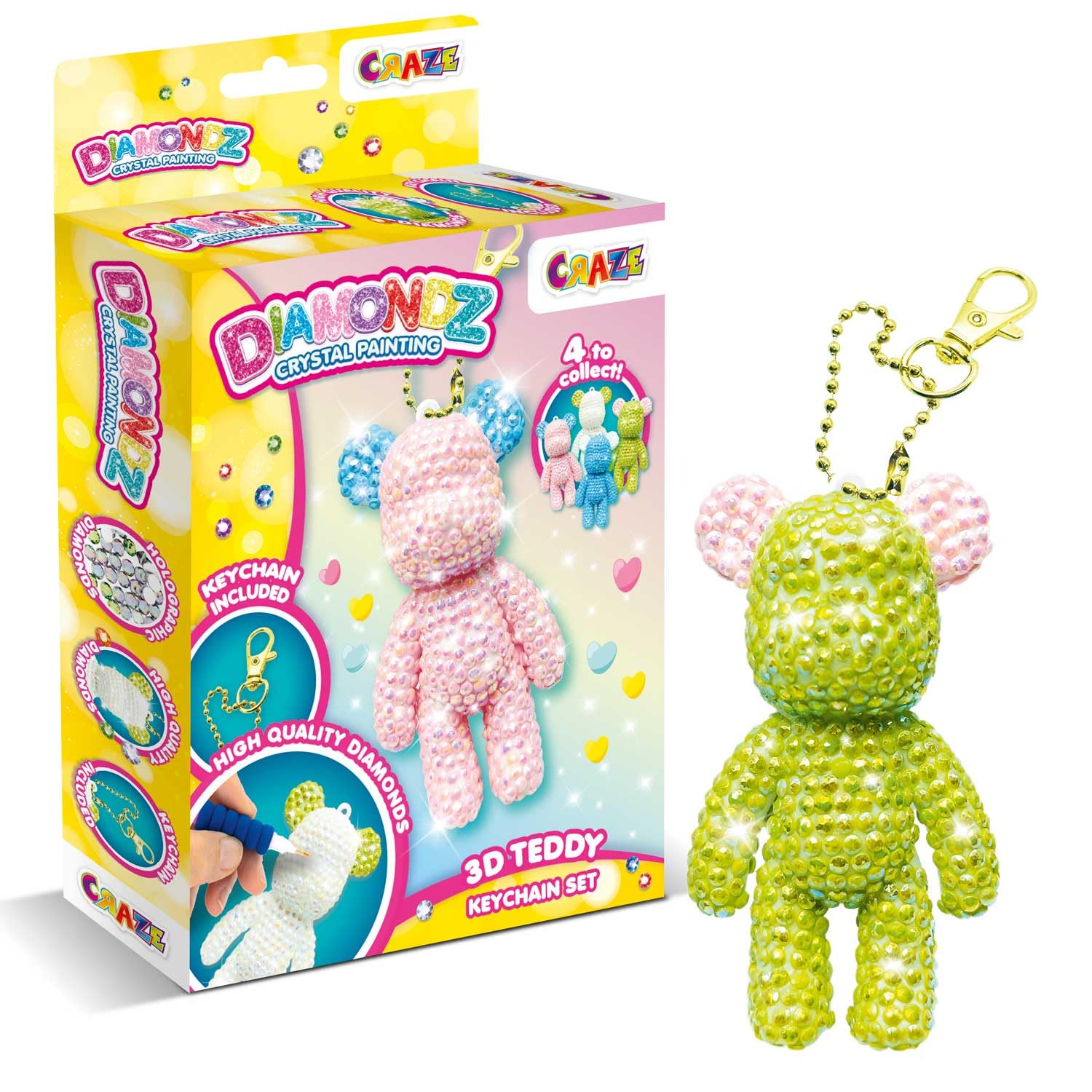 craze-diamondz-3d-teddy-schl-sselanh-nger-bastelset-diamond-painting image 1