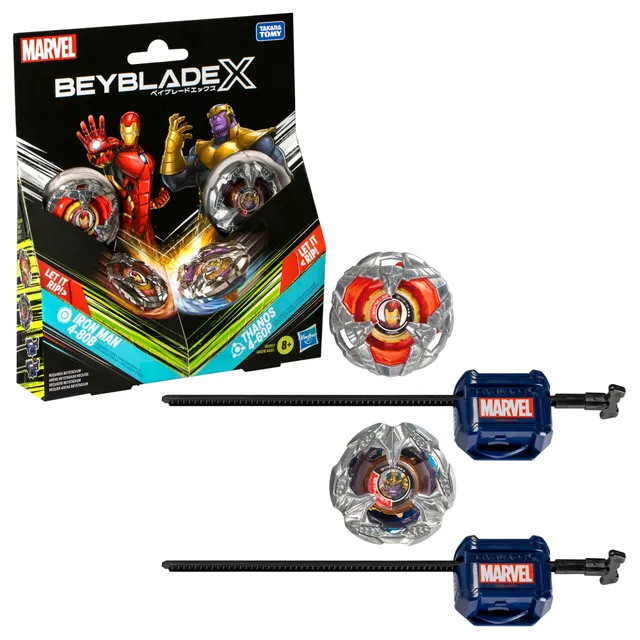 beyblade-x-marvel-iron-man-4-80b-vs-thanos-4-60b-multipack image 1