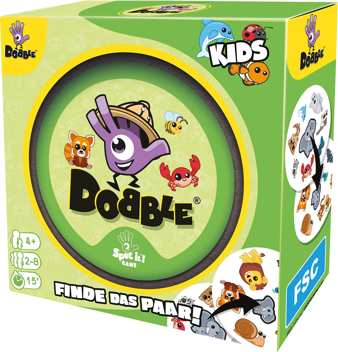 asmodee-dobble-kids-kartenspiel-eco-sleeves-tiermotive image 3