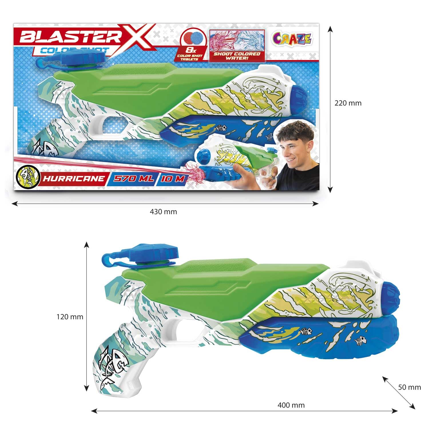 craze-blaster-x-large-wasserpistole-40cm-mit-farbtabletten-10m image 5