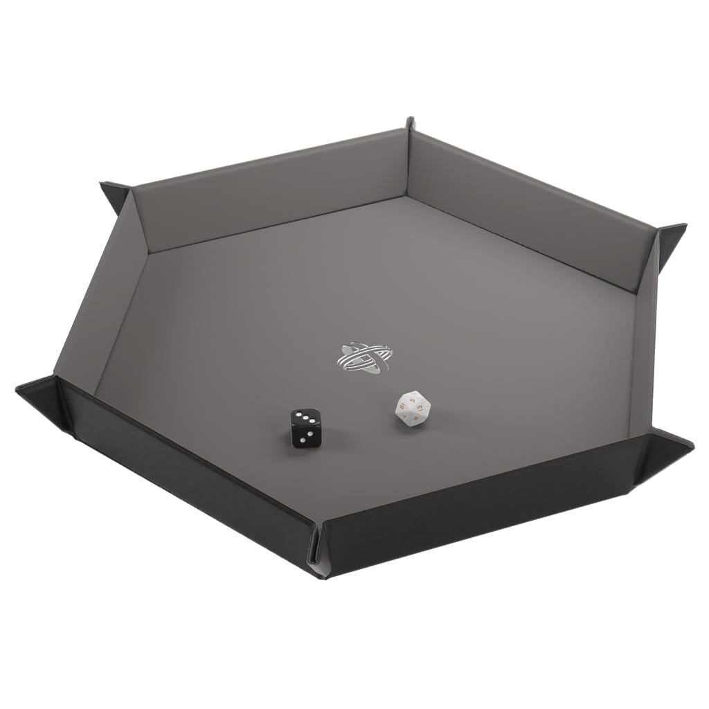 gamegenic-magnetic-dice-tray-hexagonal-w-rfelschale-schwarz-grau image 2