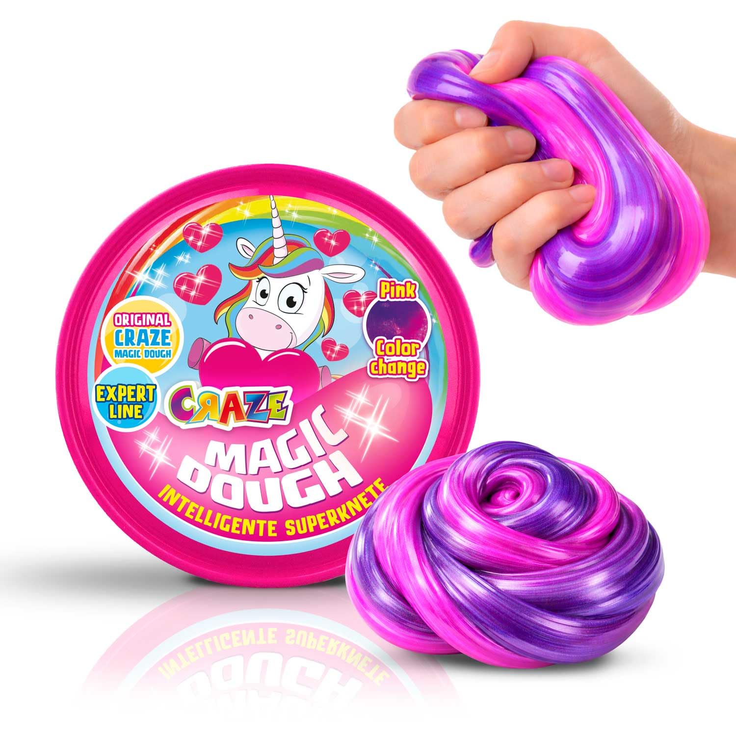 craze-magic-dough-expert-unicorn-intelligente-knete-70g-pink image 2