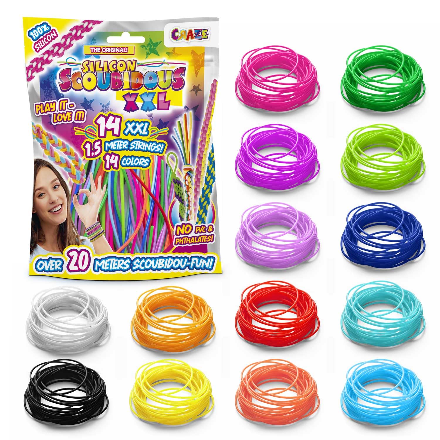 craze-scoubidou-b-nder-set-xxl-14-silikonb-nder-bastelset image 1