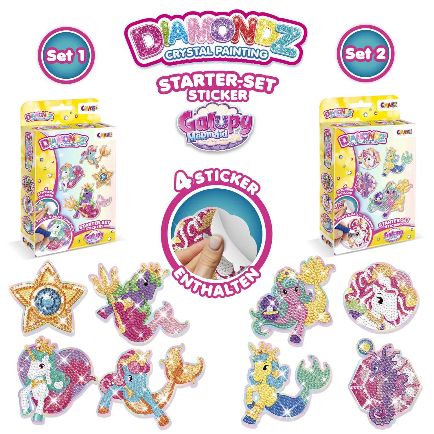 craze-diamondz-galupy-mermaid-sticker-set-4-vorlagen image 2