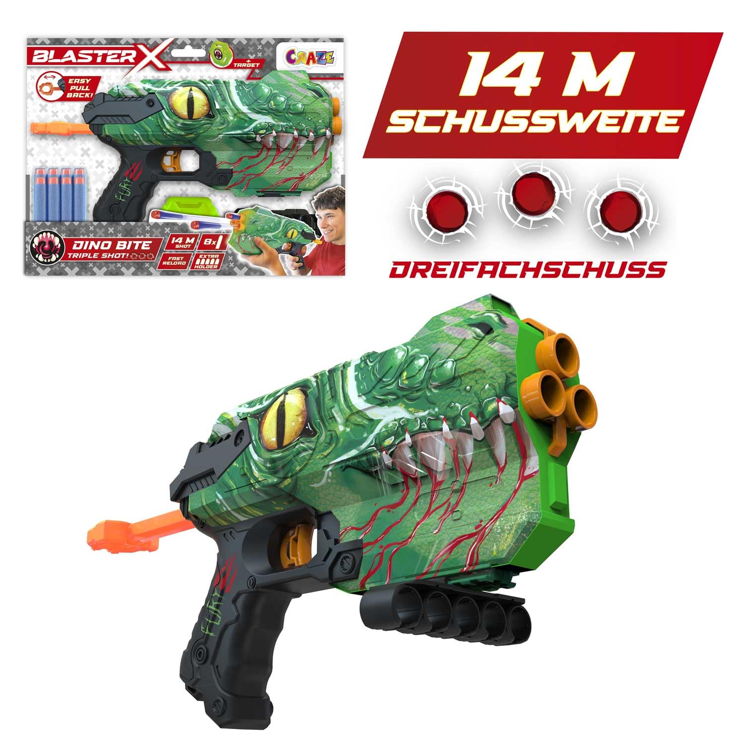 craze-blaster-x-fury-schaumstoff-blaster-30cm-mit-8-darts-14m image 3