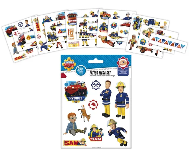 craze-feuerwehrmann-sam-klebetattoos-mega-set-3-b-gen-kindertattoos image 1
