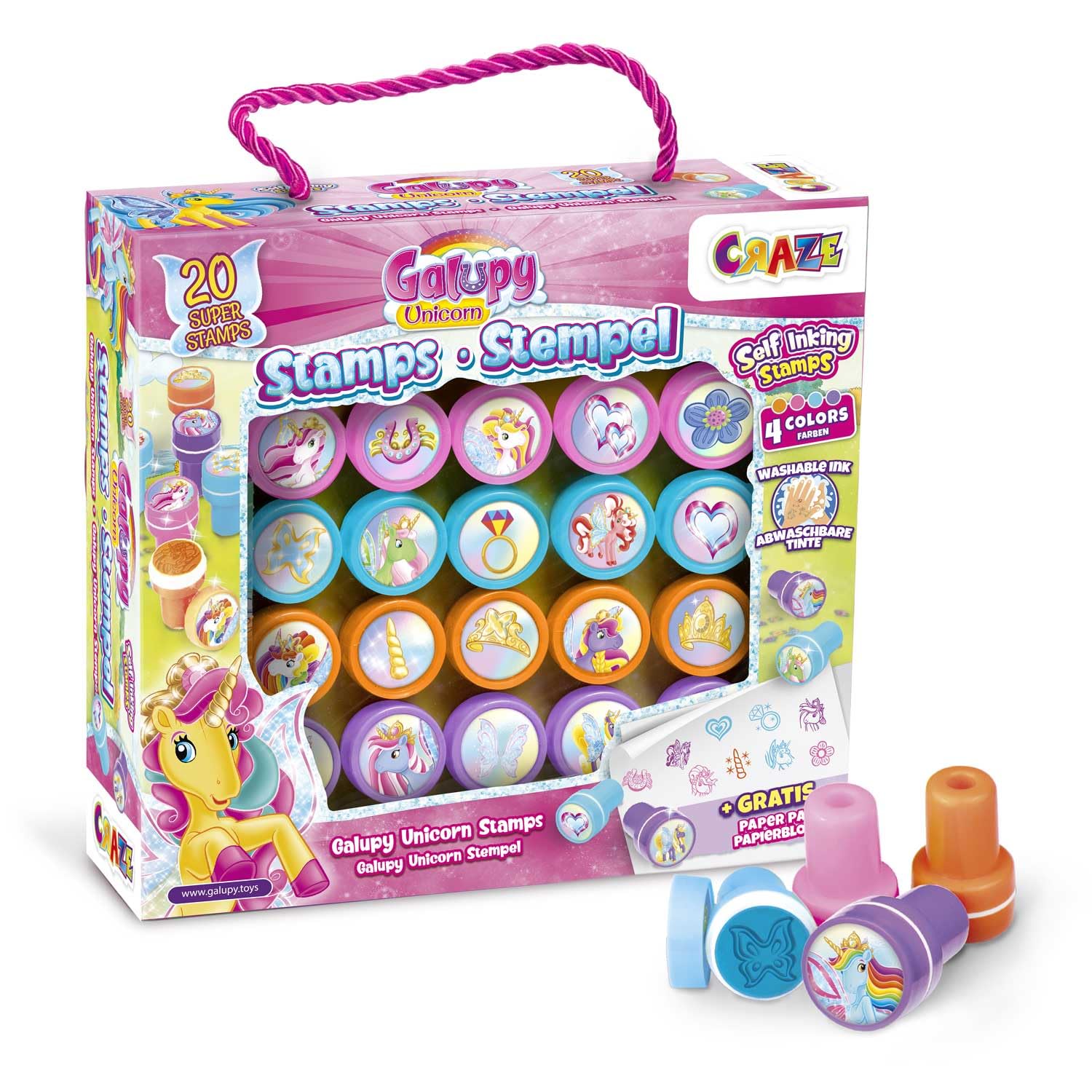 craze-galupy-unicorn-stempelset-20-stempel-koffer image 1