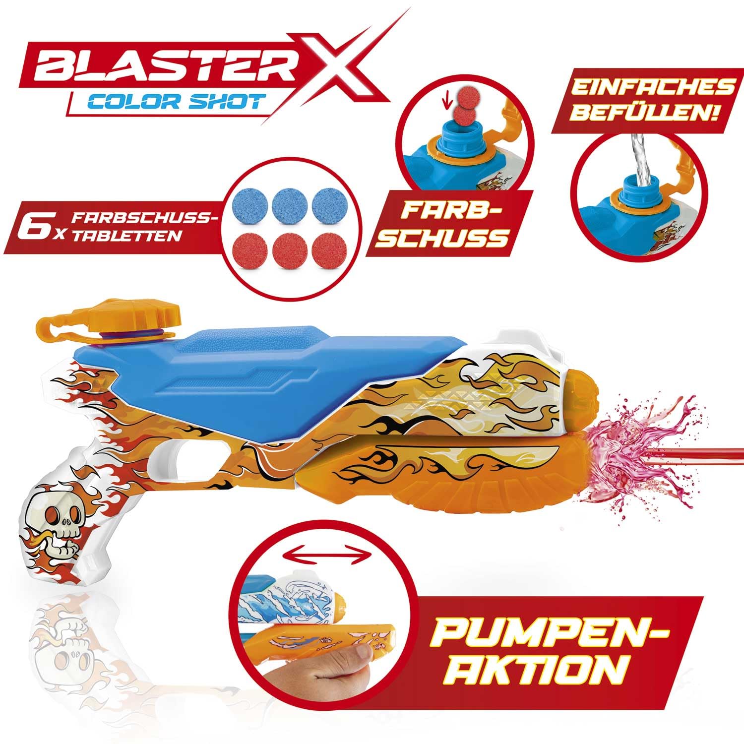 craze-blaster-x-wasserpistole-medium-30cm-mit-farbtabletten image 2