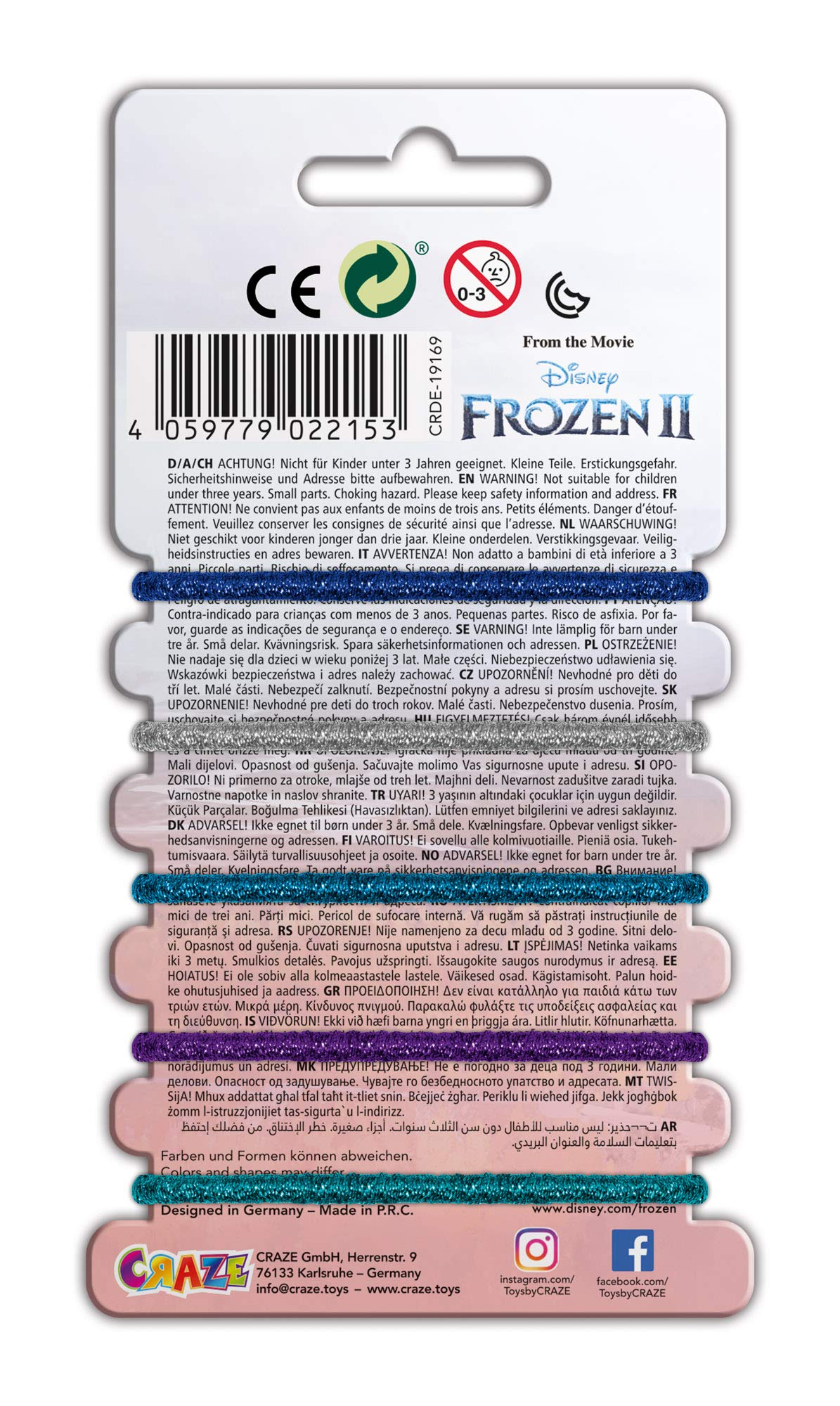 craze-frozen-ii-haargummis-5er-set-kinderschmuck image 2