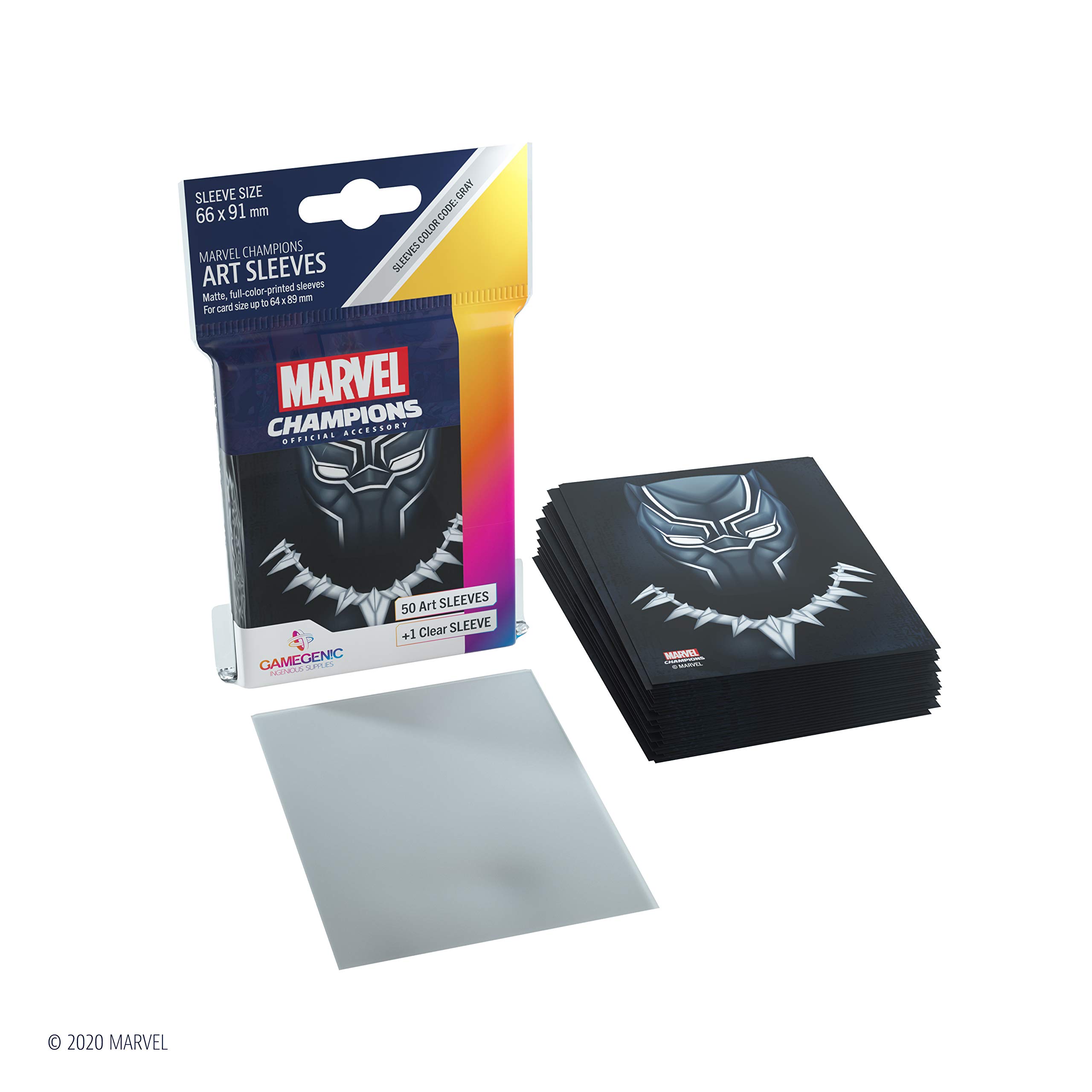 gamegenic-marvel-champions-black-panther-sleeves-50-1-grau image 2