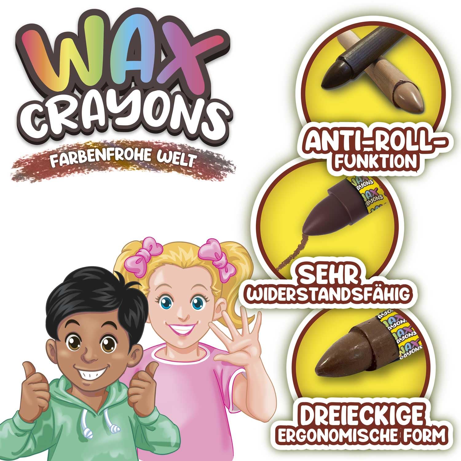 craze-diamondz-wachsmalstifte-12er-hautfarben-ab-3-jahre image 3