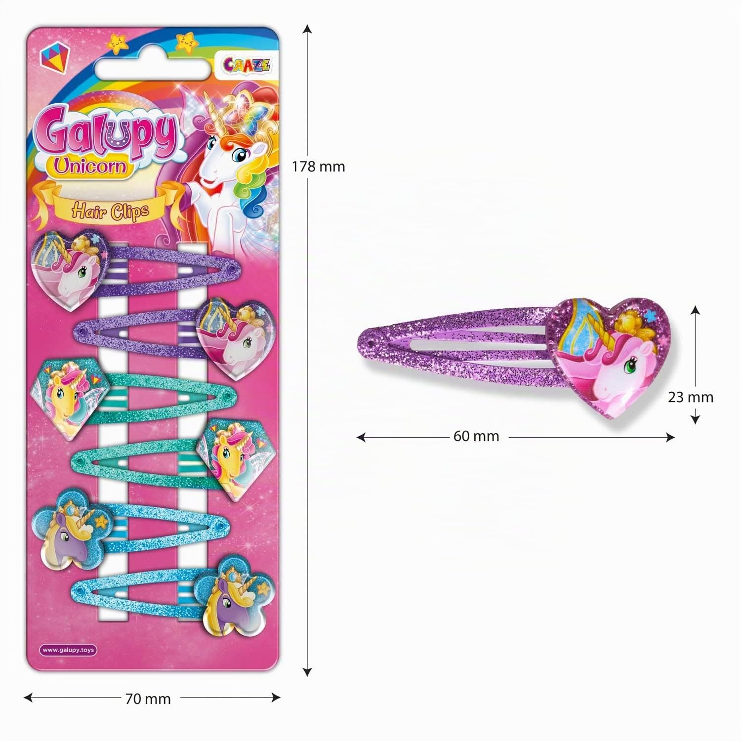 craze-galupy-unicorn-haarspangen-6-st-ck-einhorn-3-designs image 6