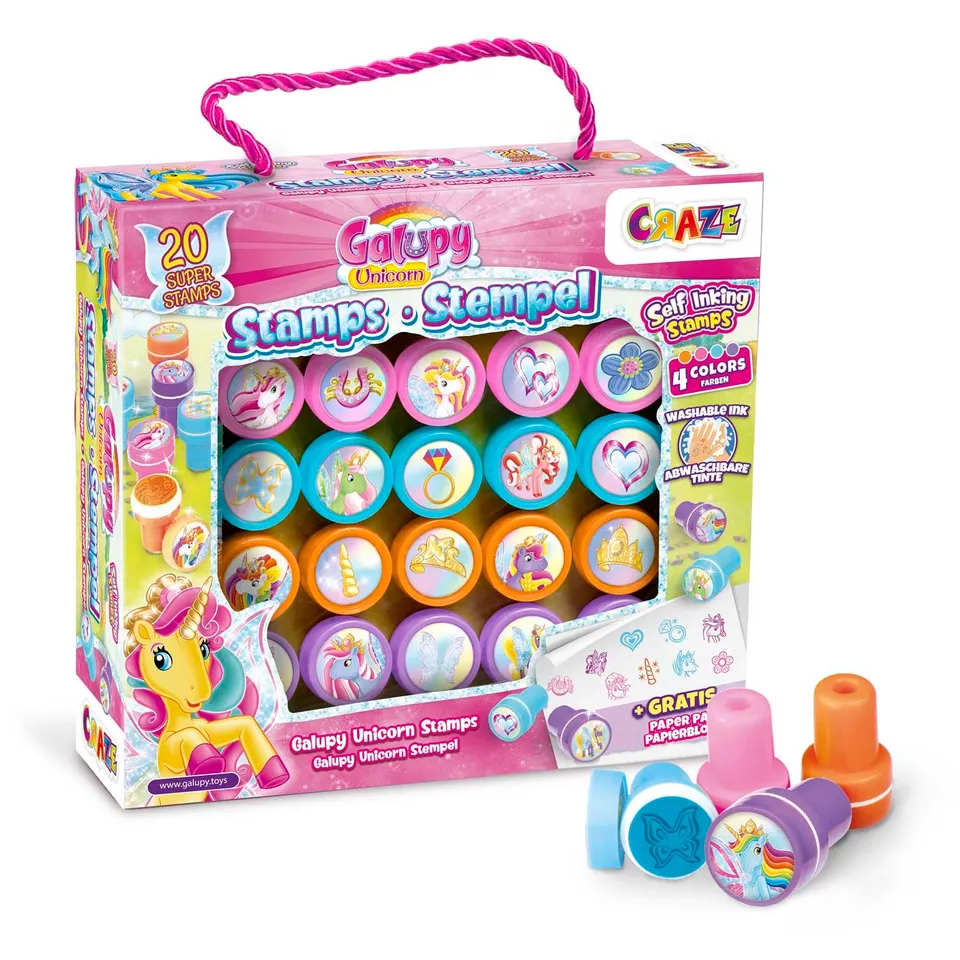 craze-galupy-unicorn-stempelset-20-stempel-koffer image 1