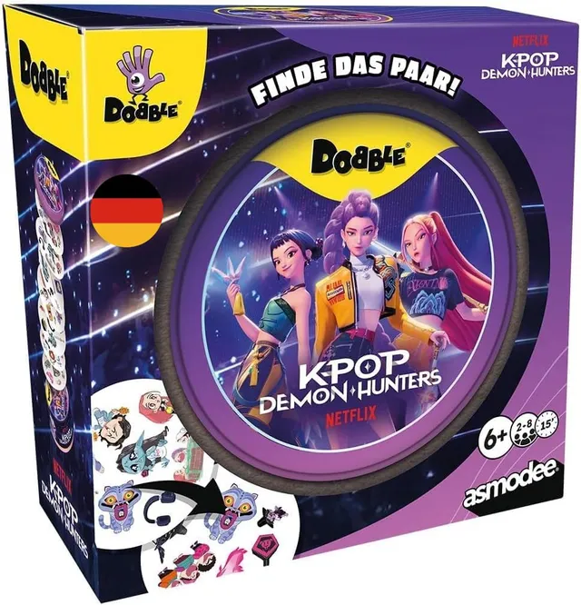 dobble-k-pop-demon-hunters-familienspiel-kartenspiel-blechdose image 1