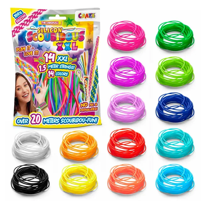 craze-scoubidou-b-nder-set-xxl-14-silikonb-nder-bastelset image 1