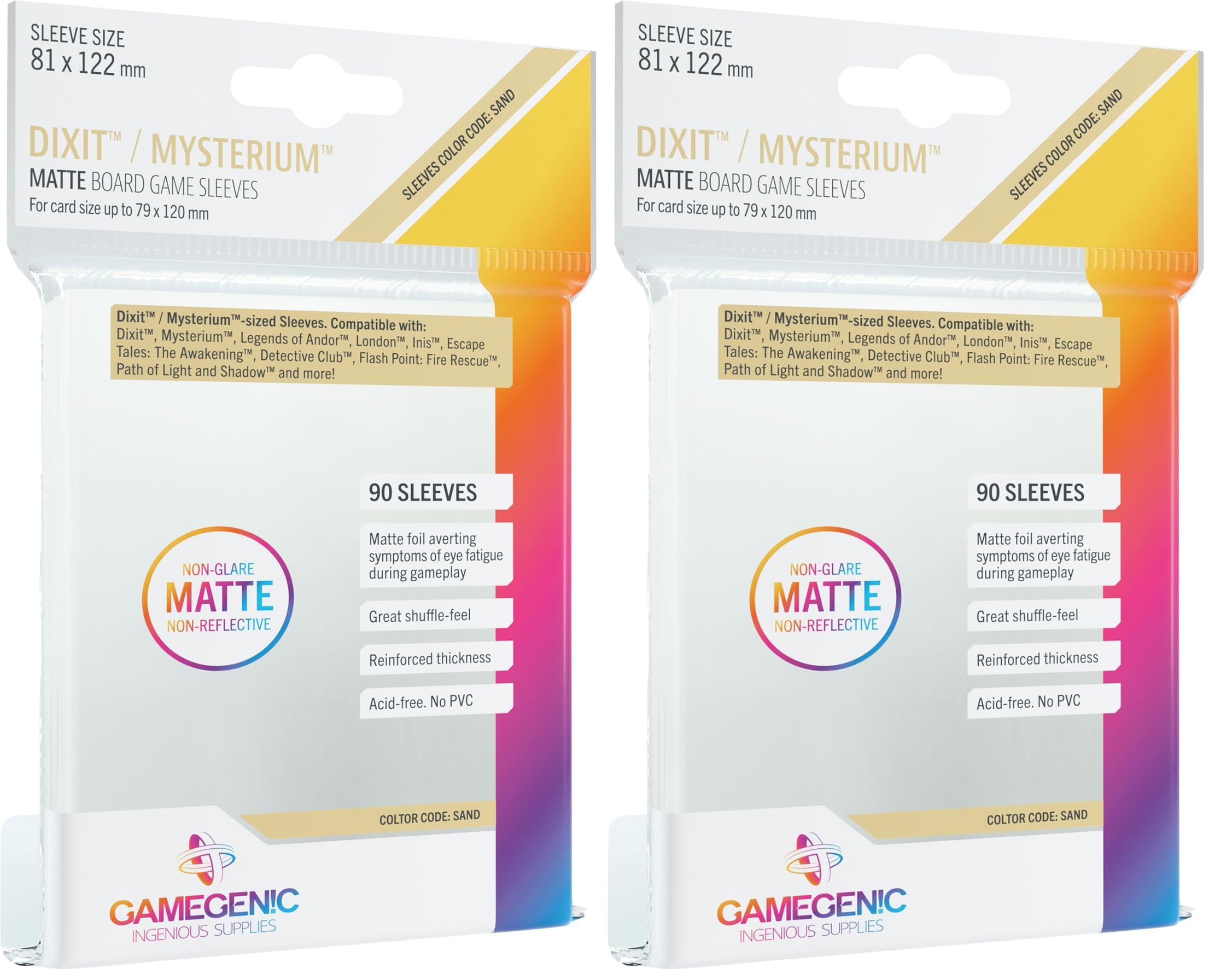 gamegenic-dixit-sleeves-sand-81x122mm-90-kartenh-llen-matt image 2