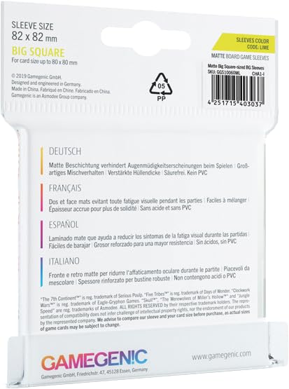 gamegenic-matte-big-square-sleeves-82x82-transparent-50-stk image 3