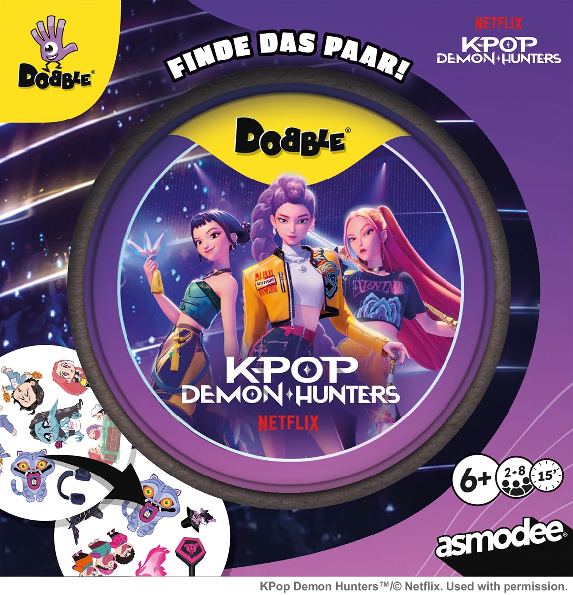 dobble-k-pop-demon-hunters-familienspiel-kartenspiel-blechdose image 2