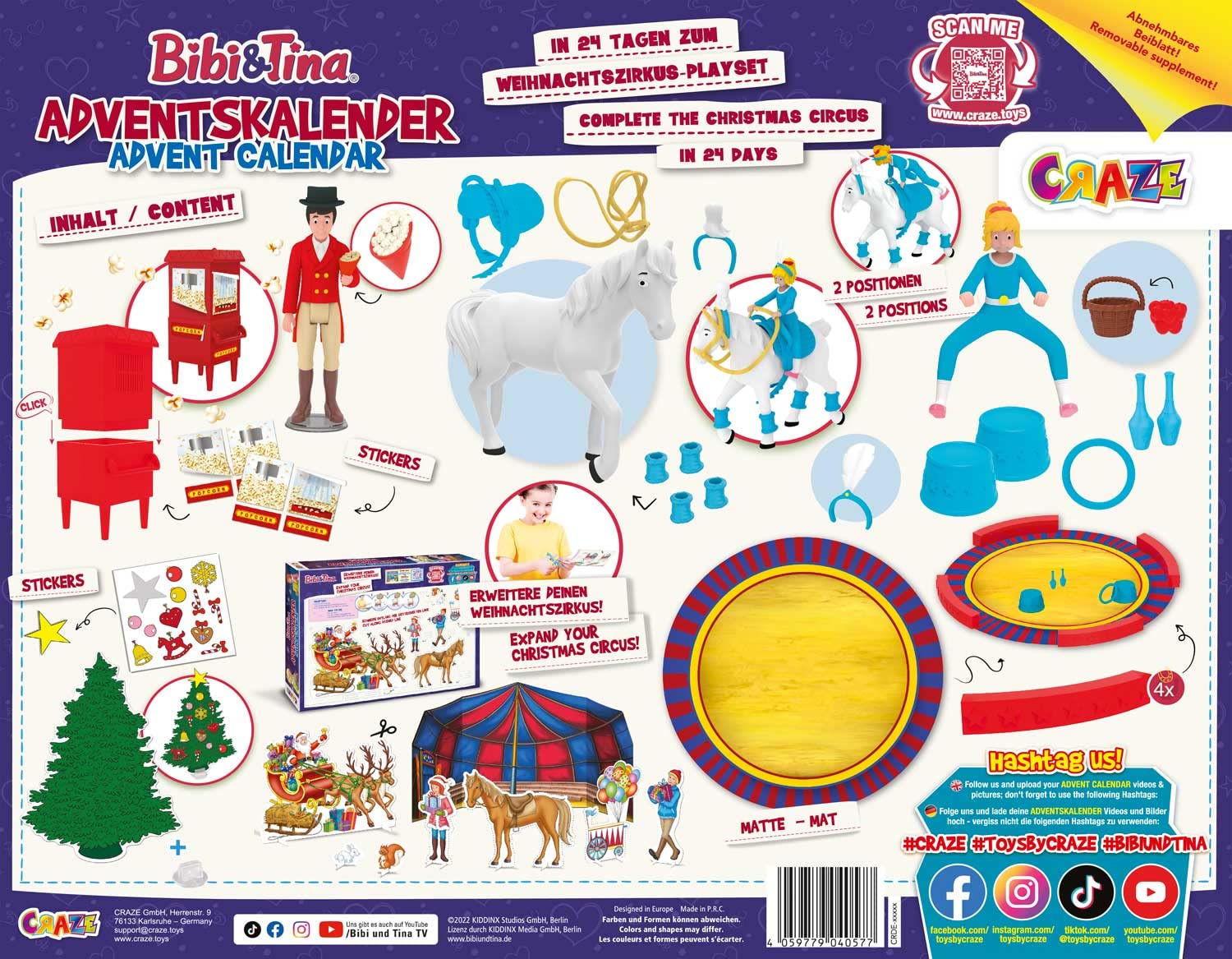 craze-galupy-unicorn-bibi-tina-adventskalender-weihnachtszirkus-24-tlg image 2