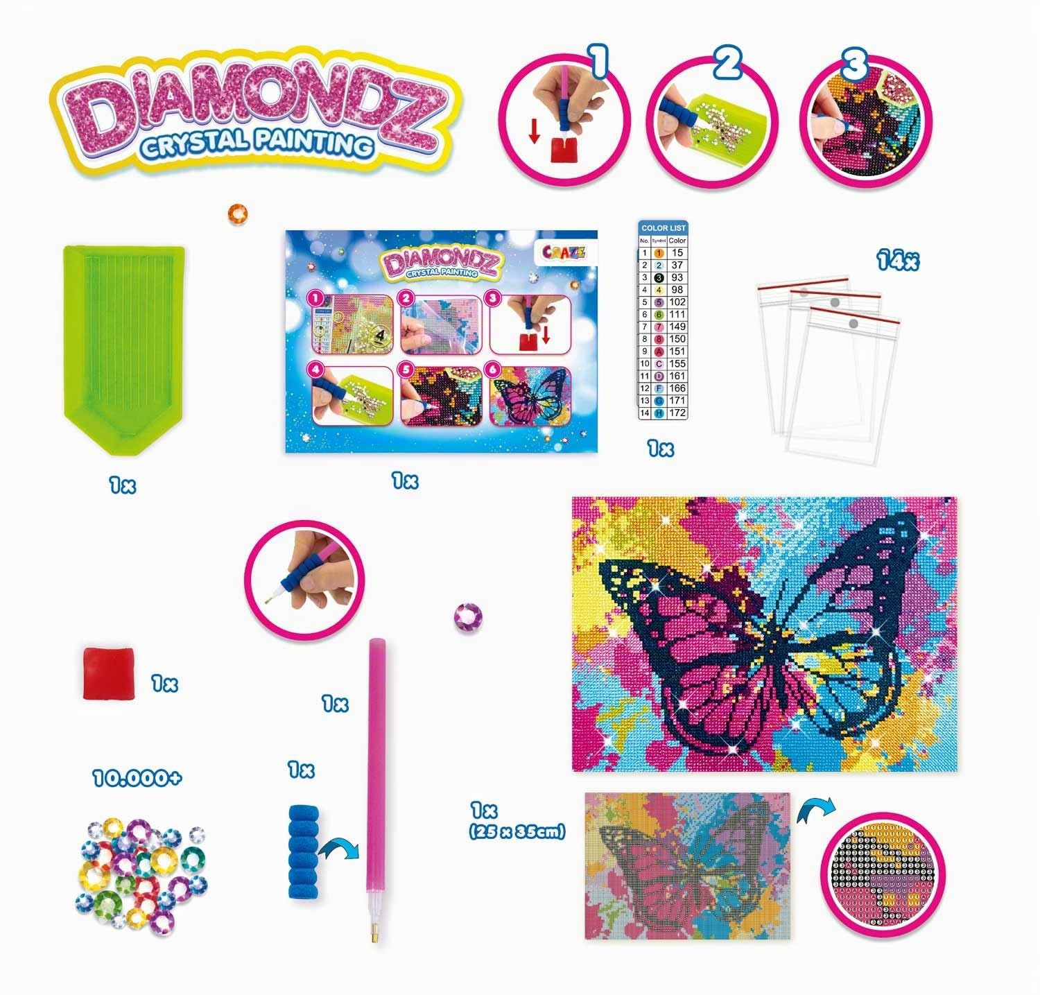 craze-diamondz-butterfly-diamond-painting-set-rahmen-36x27 image 3