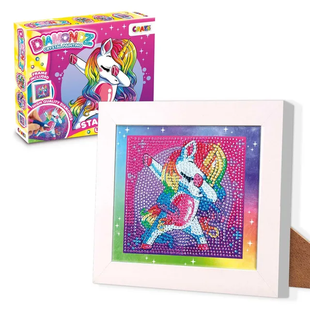craze-diamondz-crystal-painting-starter-set-einhorn-mit-rahmen image 1