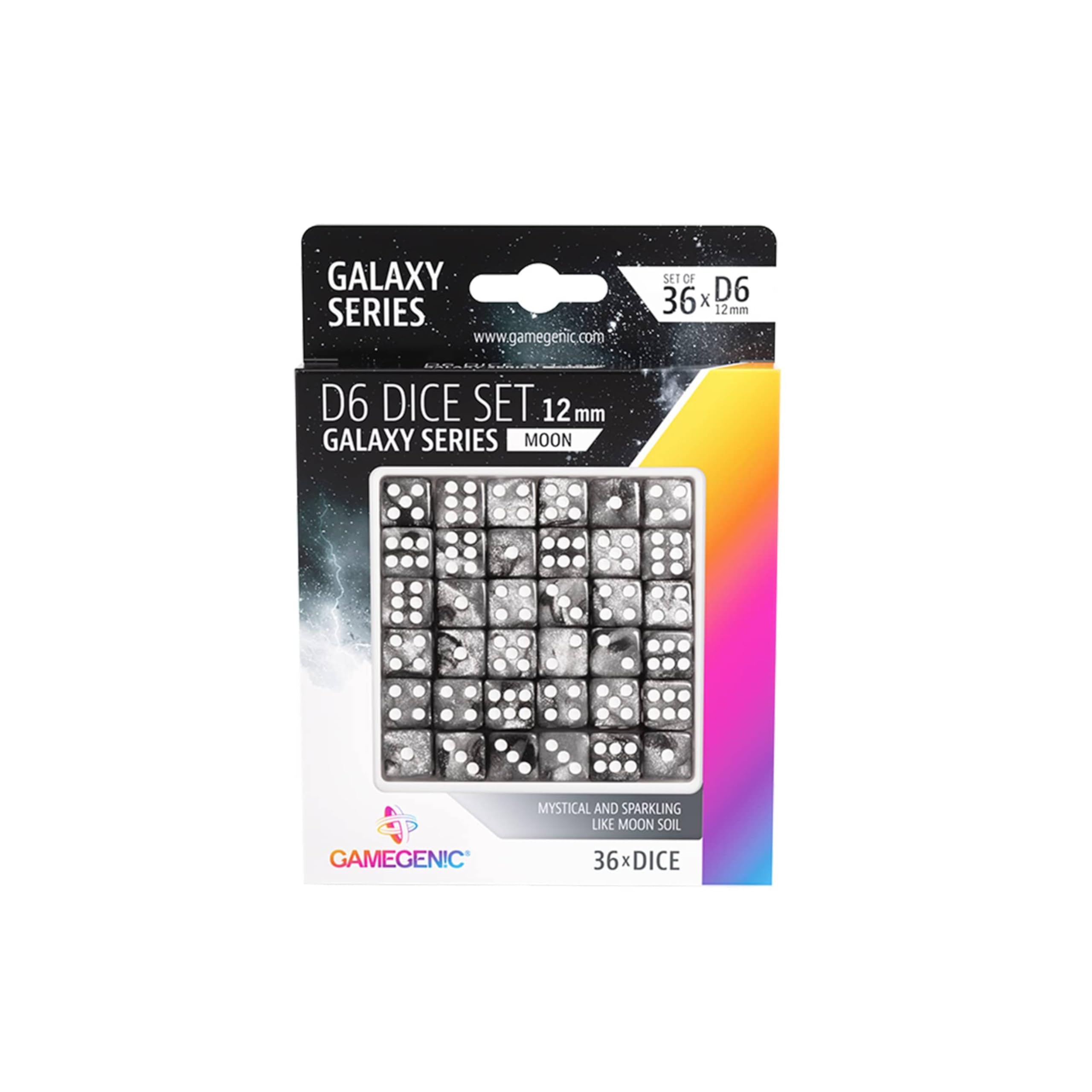 gamegenic-galaxy-aurora-d6-dice-set-12mm-w-rfelset-36er-acryl image 5