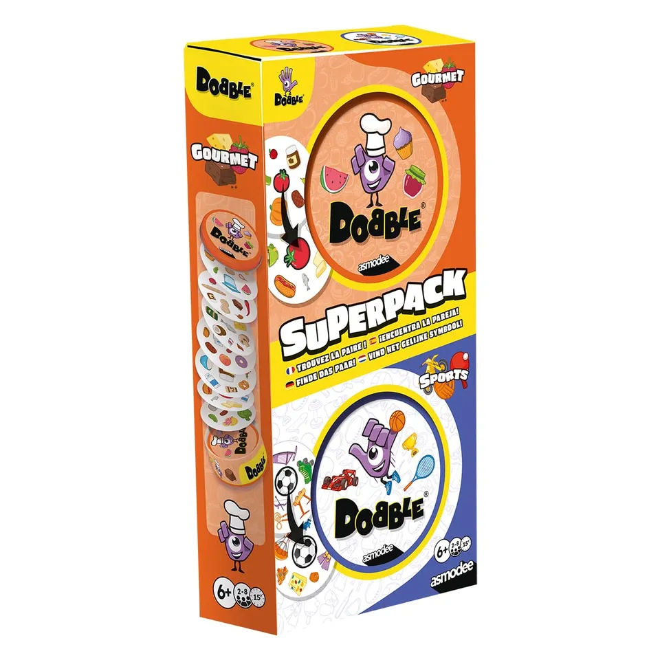 asmodee-dobble-superpack-kartenspiel-sports-gourmet-2er-set image 1