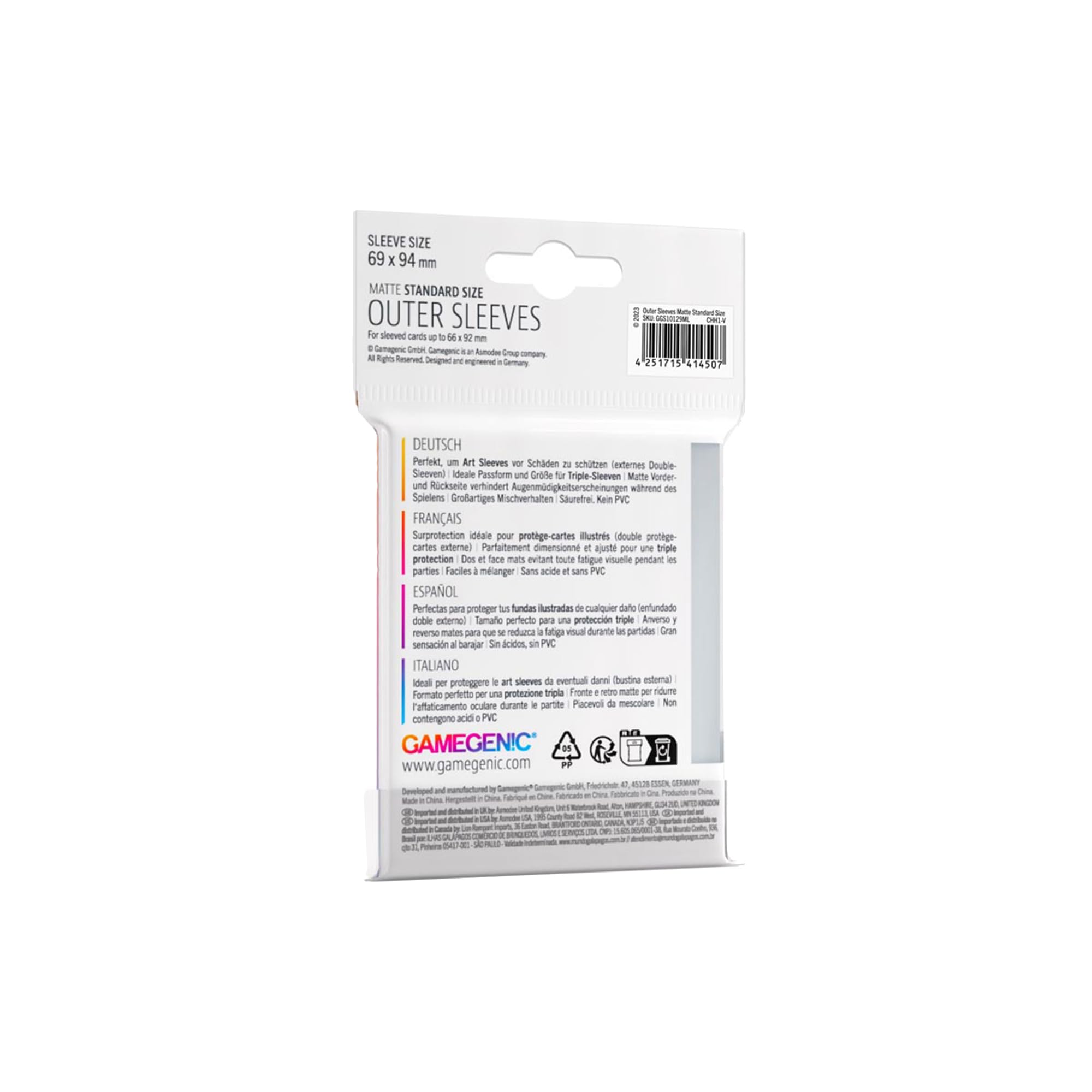 gamegenic-outer-sleeves-kartenh-llen-matt-standard-50-st-ck image 2