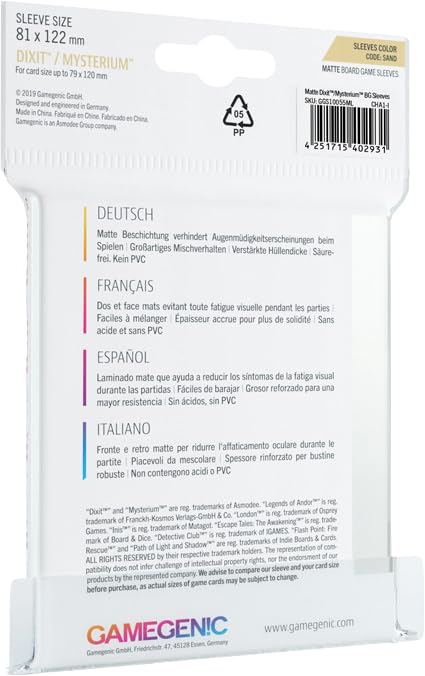 gamegenic-dixit-sleeves-sand-81x122mm-90-kartenh-llen-matt image 4