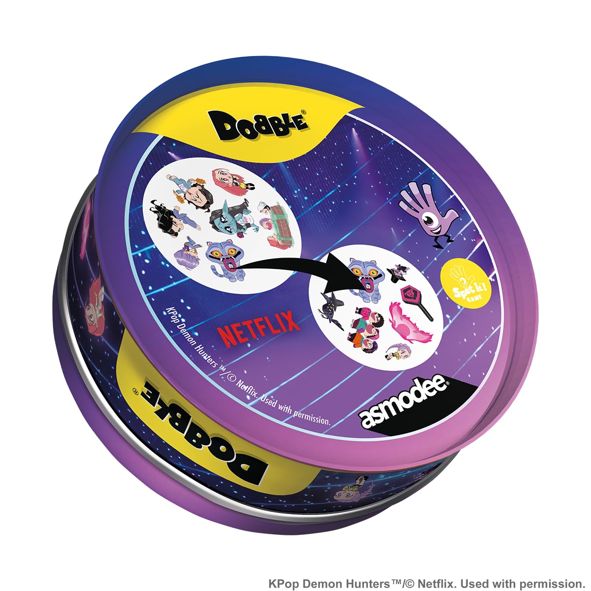 dobble-k-pop-demon-hunters-familienspiel-kartenspiel-blechdose image 7