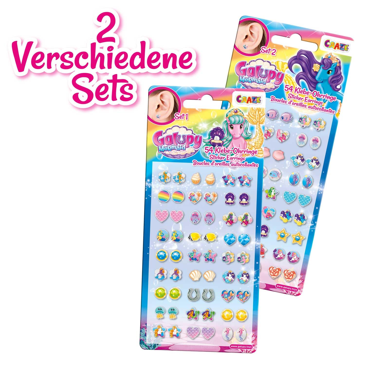 craze-galupy-mermaid-klebeohrringe-27-paar-meerjungfrau image 3