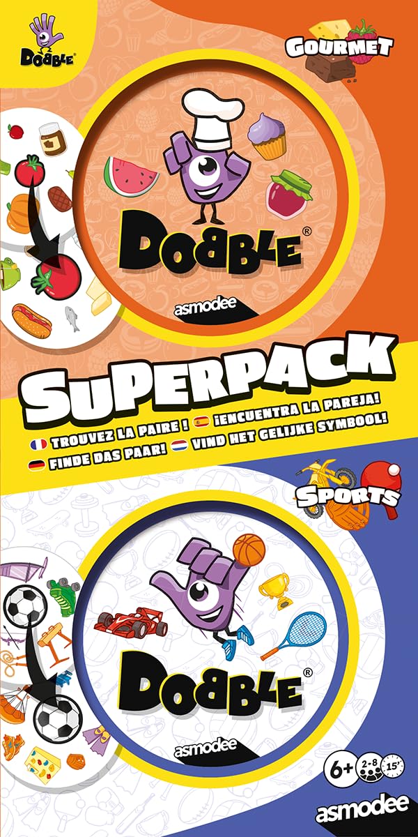 asmodee-dobble-superpack-kartenspiel-sports-gourmet-2er-set image 2