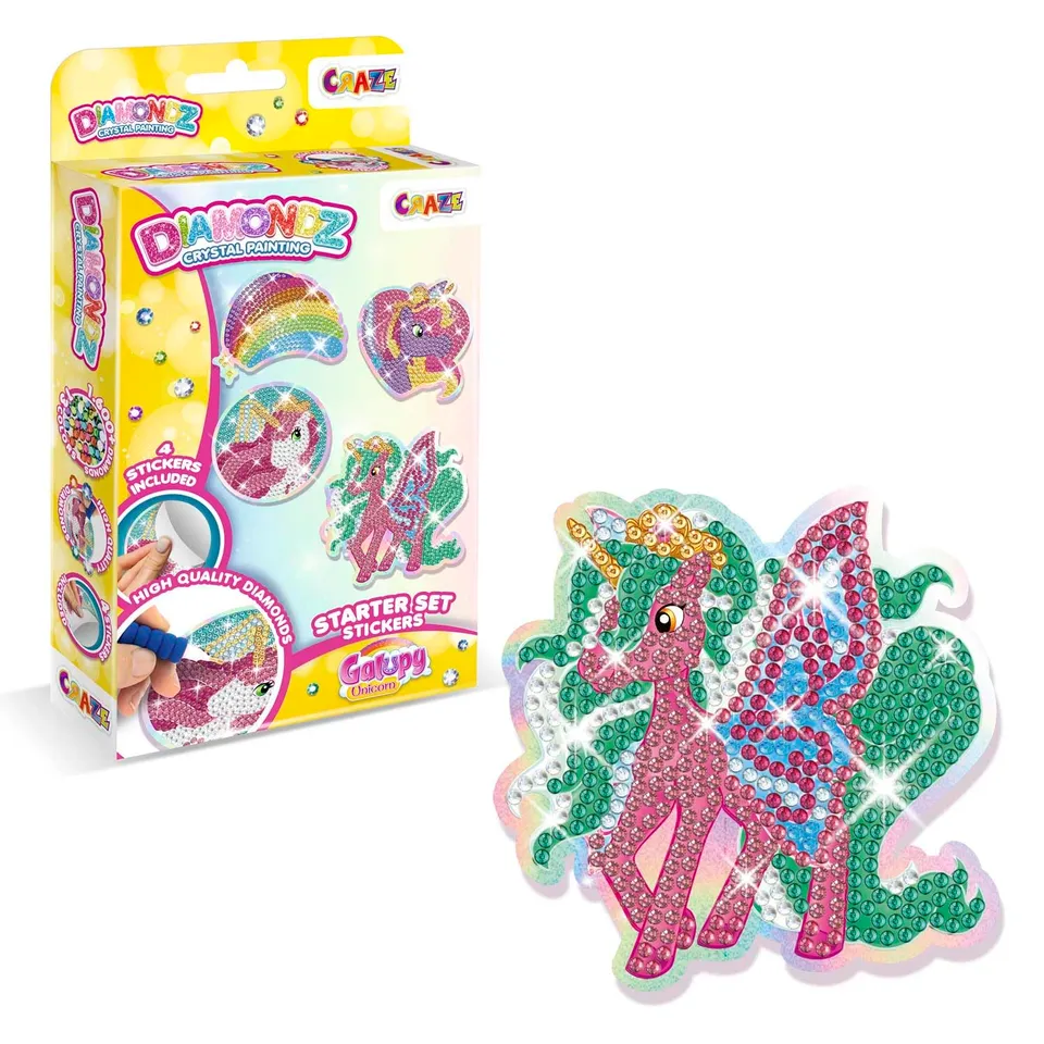 craze-diamondz-galupy-unicorn-diamond-painting-sticker-starter-set image 1