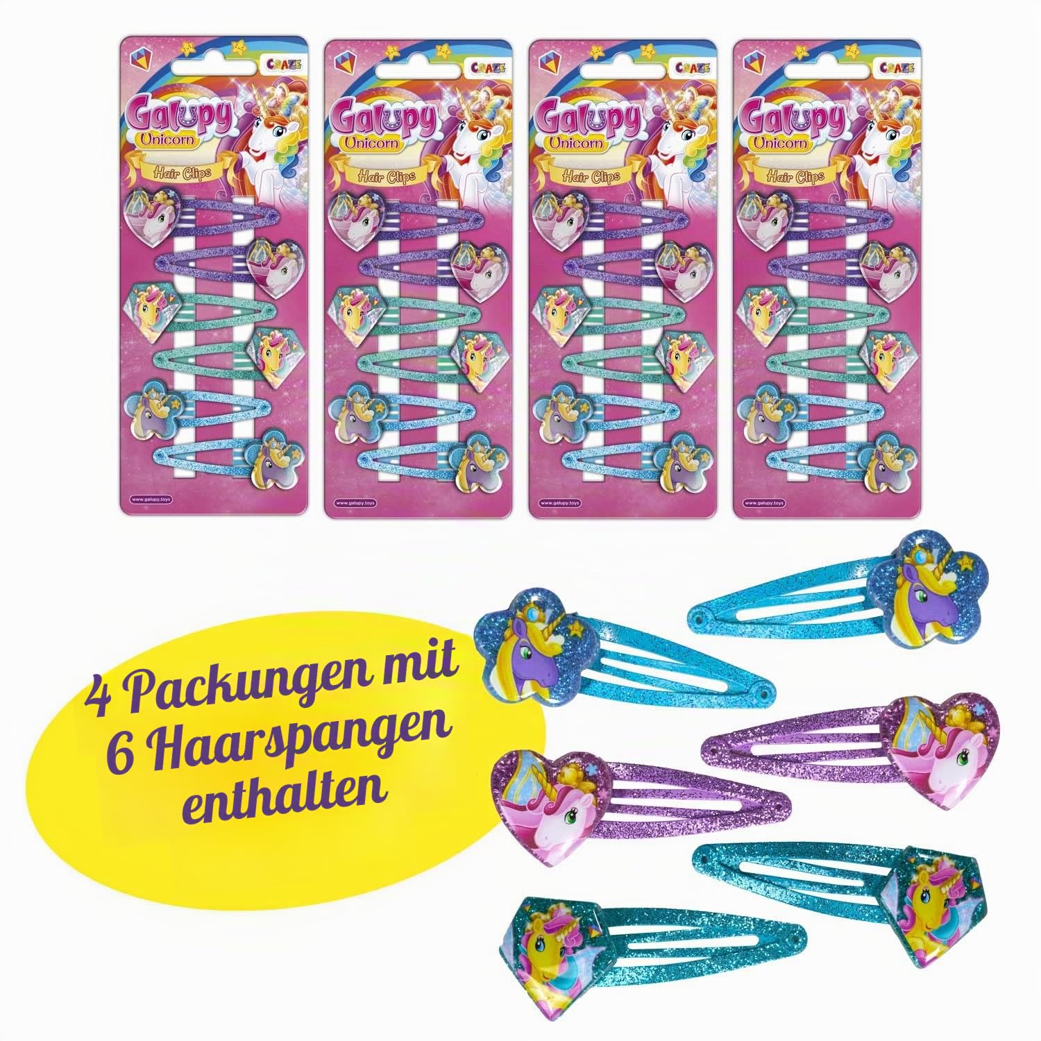 craze-galupy-unicorn-haarspangen-megaset-24-hair-clips-einhorn image 5