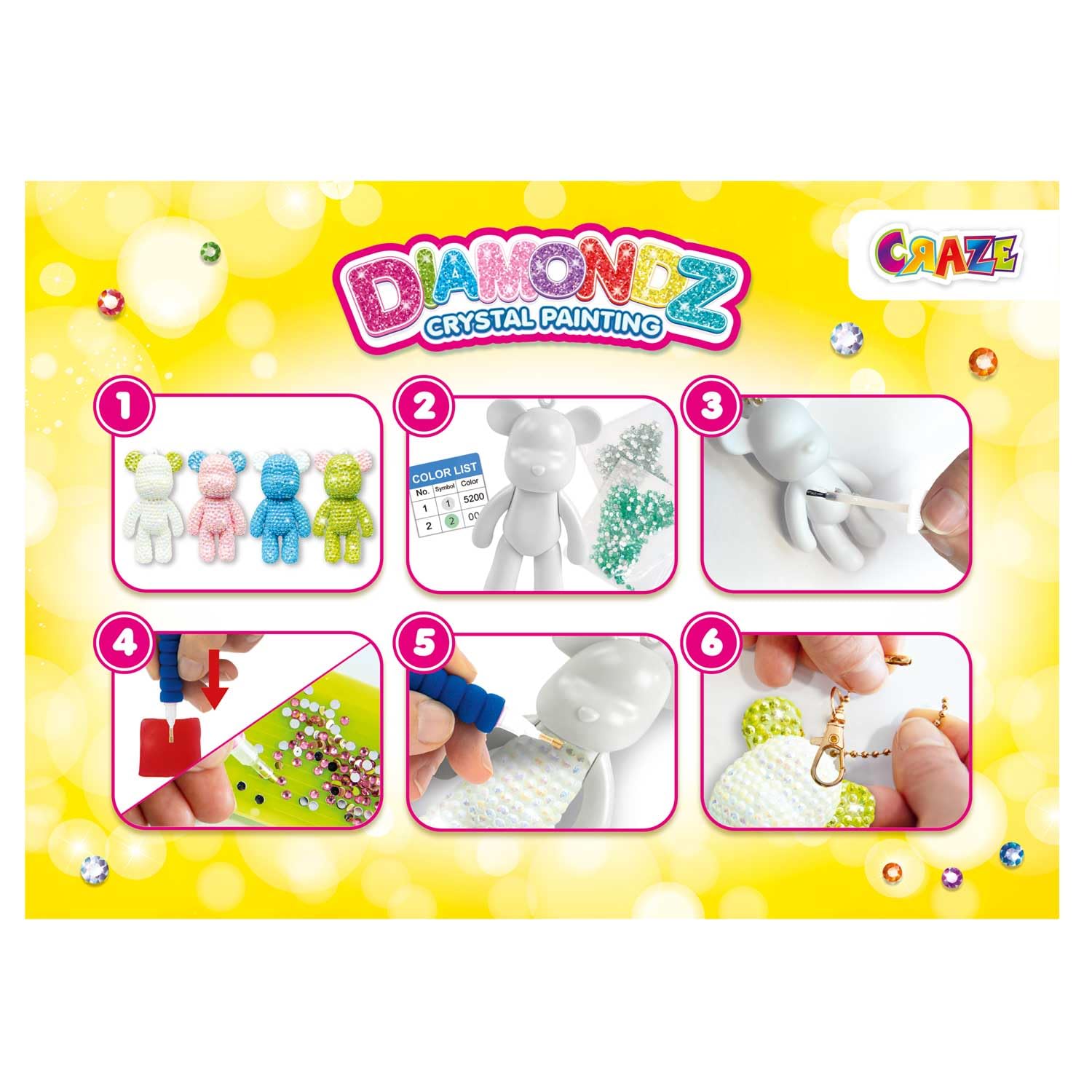 craze-diamondz-3d-teddy-schl-sselanh-nger-bastelset-diamond-painting image 6