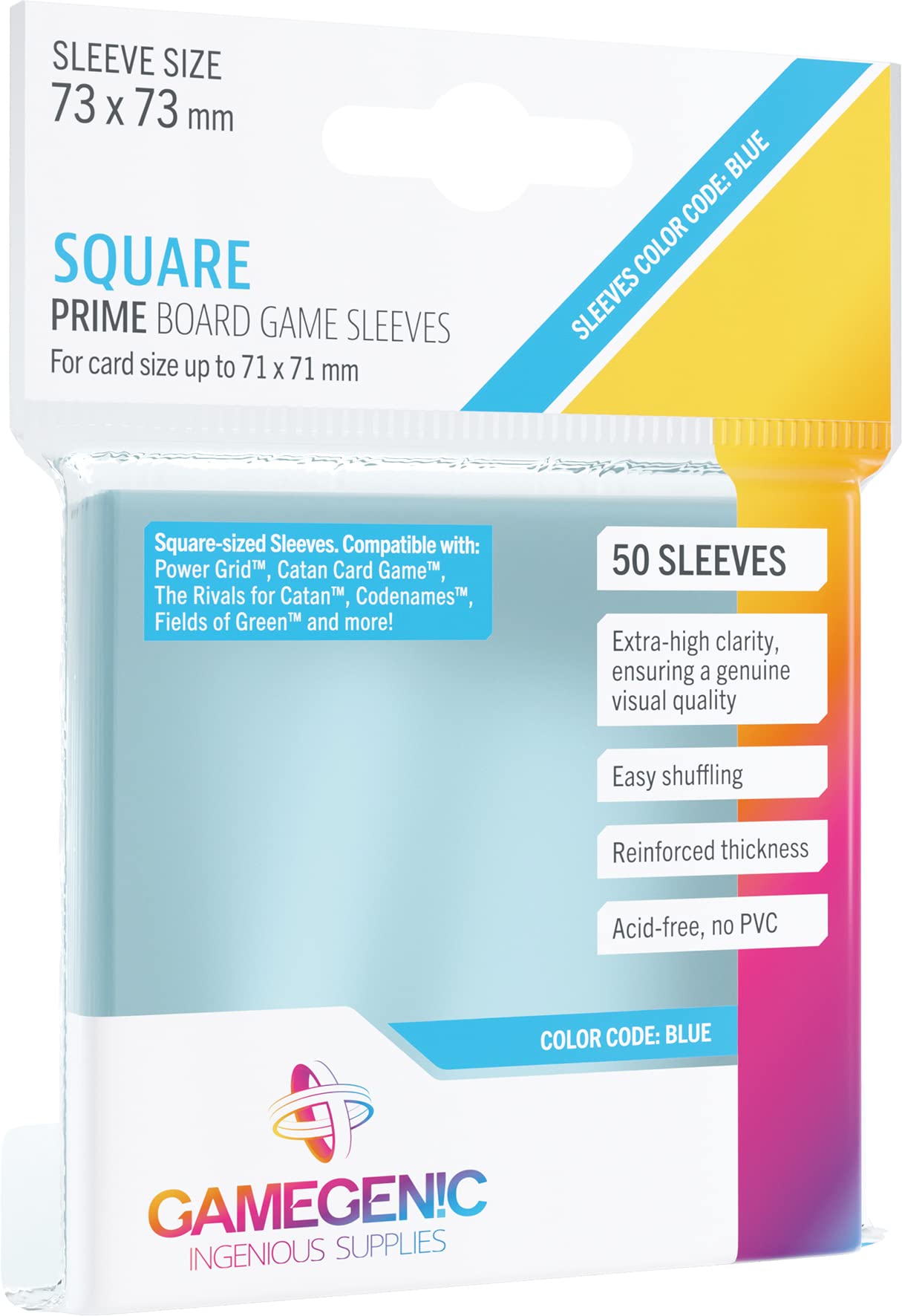 gamegenic-prime-square-sleeves-73x73-mm-50-transparent image 1
