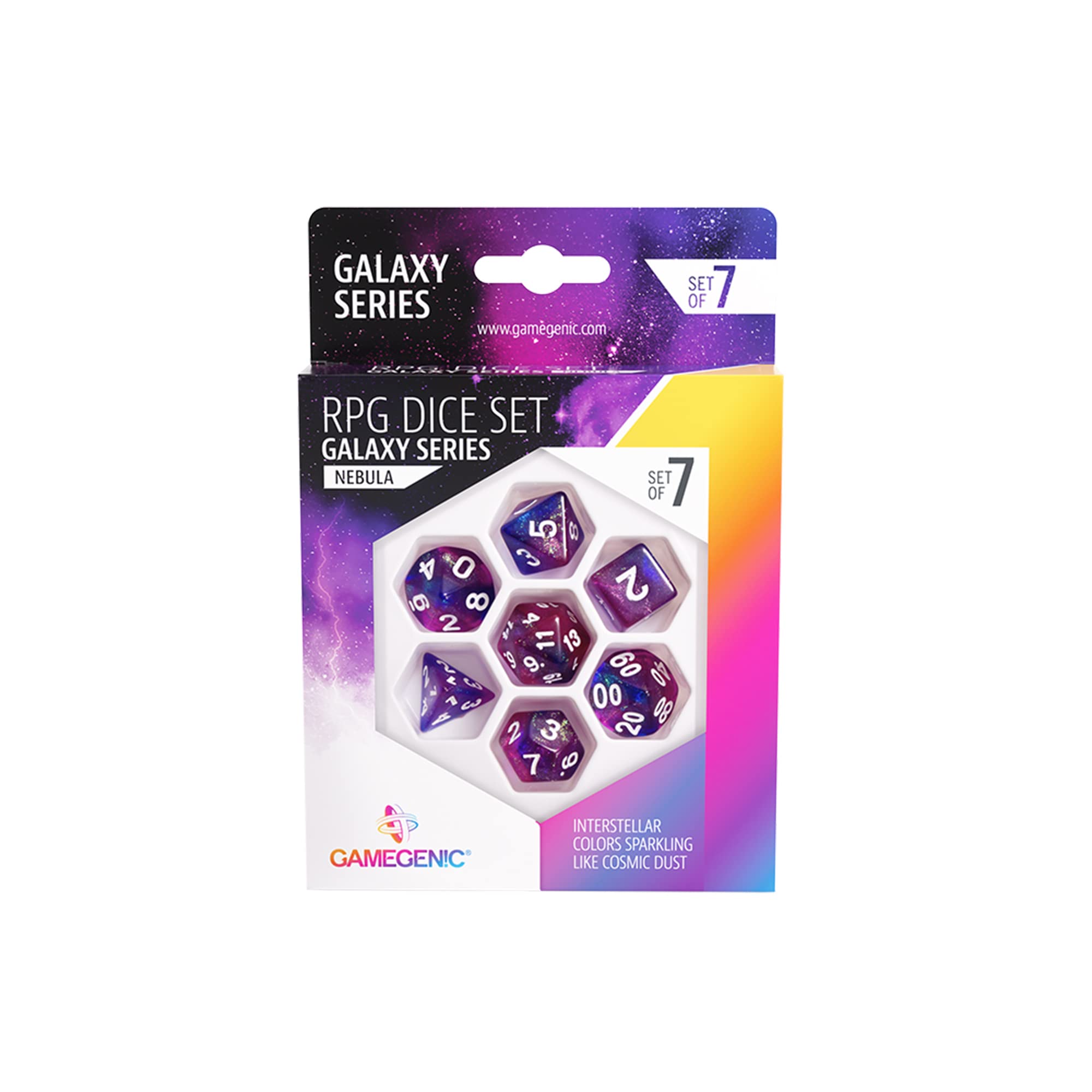 gamegenic-galaxy-nebula-w-rfelset-7-teilig-resin-glitzer image 1