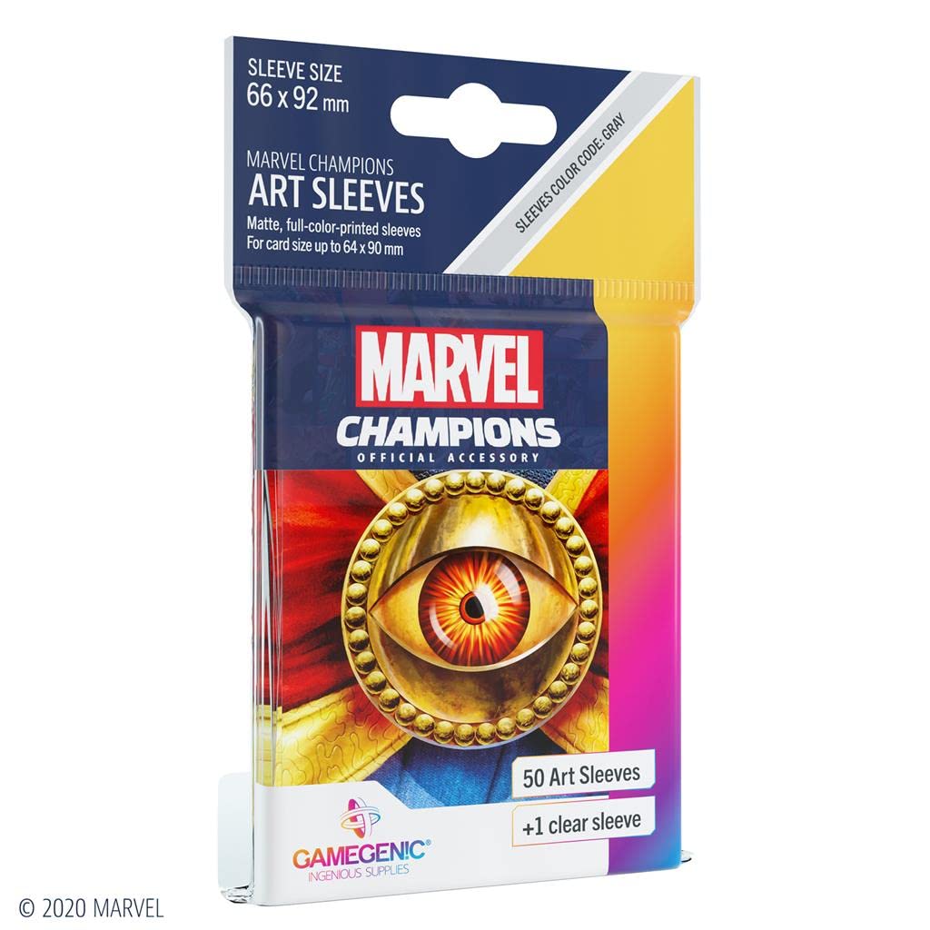 gamegenic-marvel-champions-sleeves-doctor-strange-grau-50-stk image 1