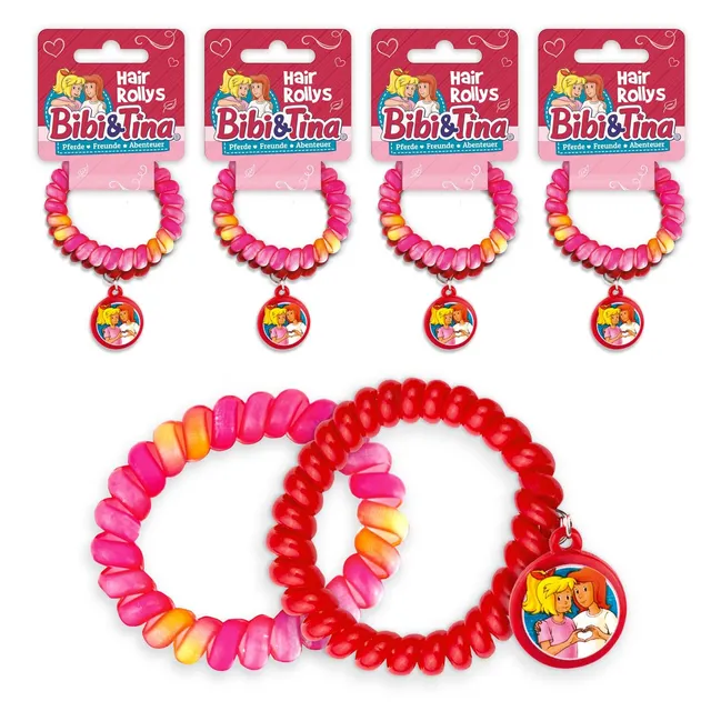 craze-bibi-tina-haargummis-4er-set-pink-rot-klein image 1