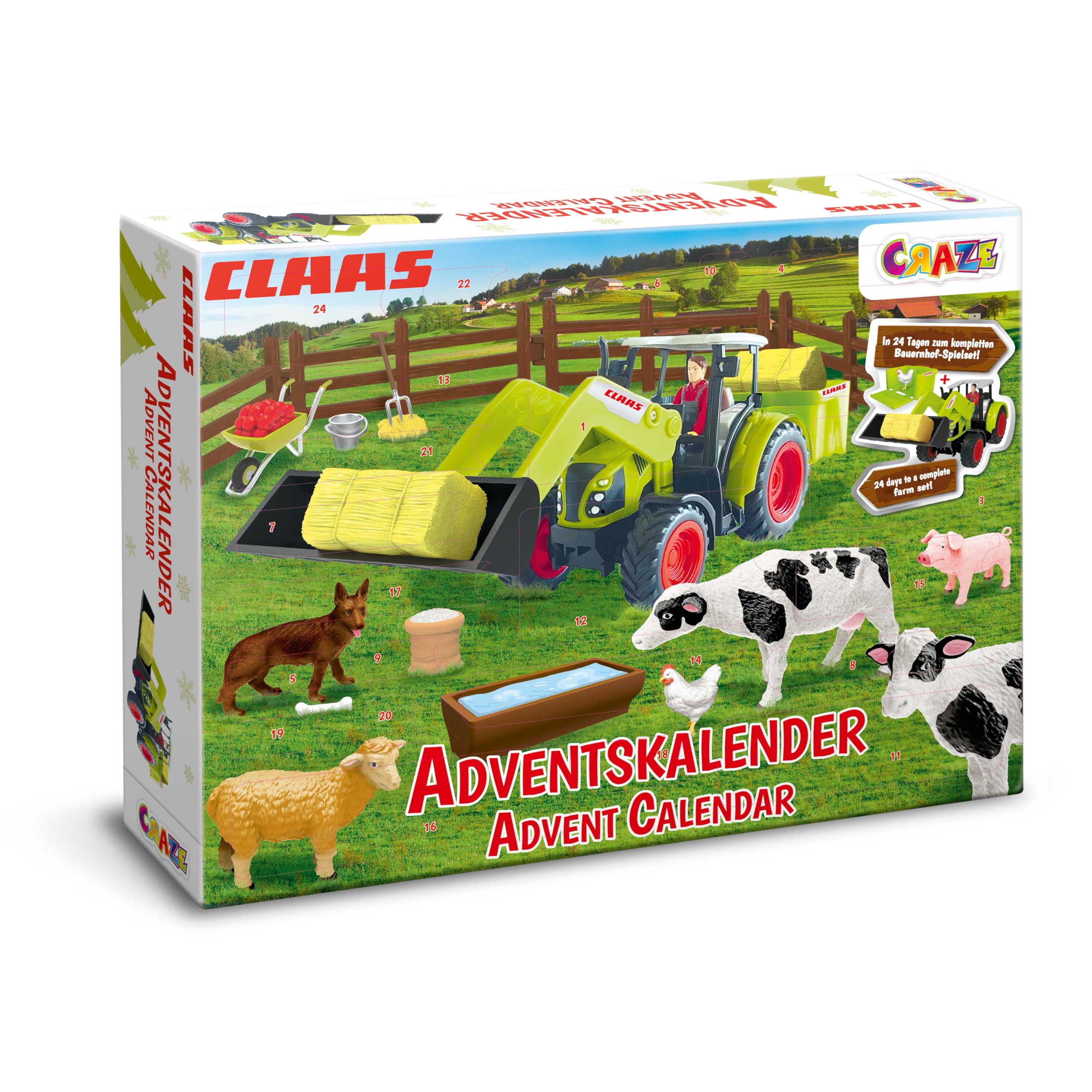 craze-claas-adventskalender-bauernhof-mit-traktor-24-t-rchen image 1