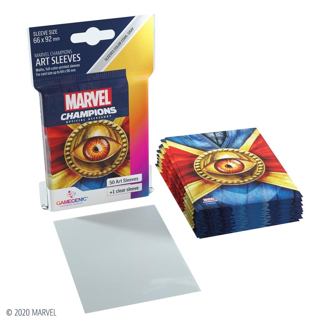 gamegenic-marvel-champions-sleeves-doctor-strange-grau-50-stk image 2