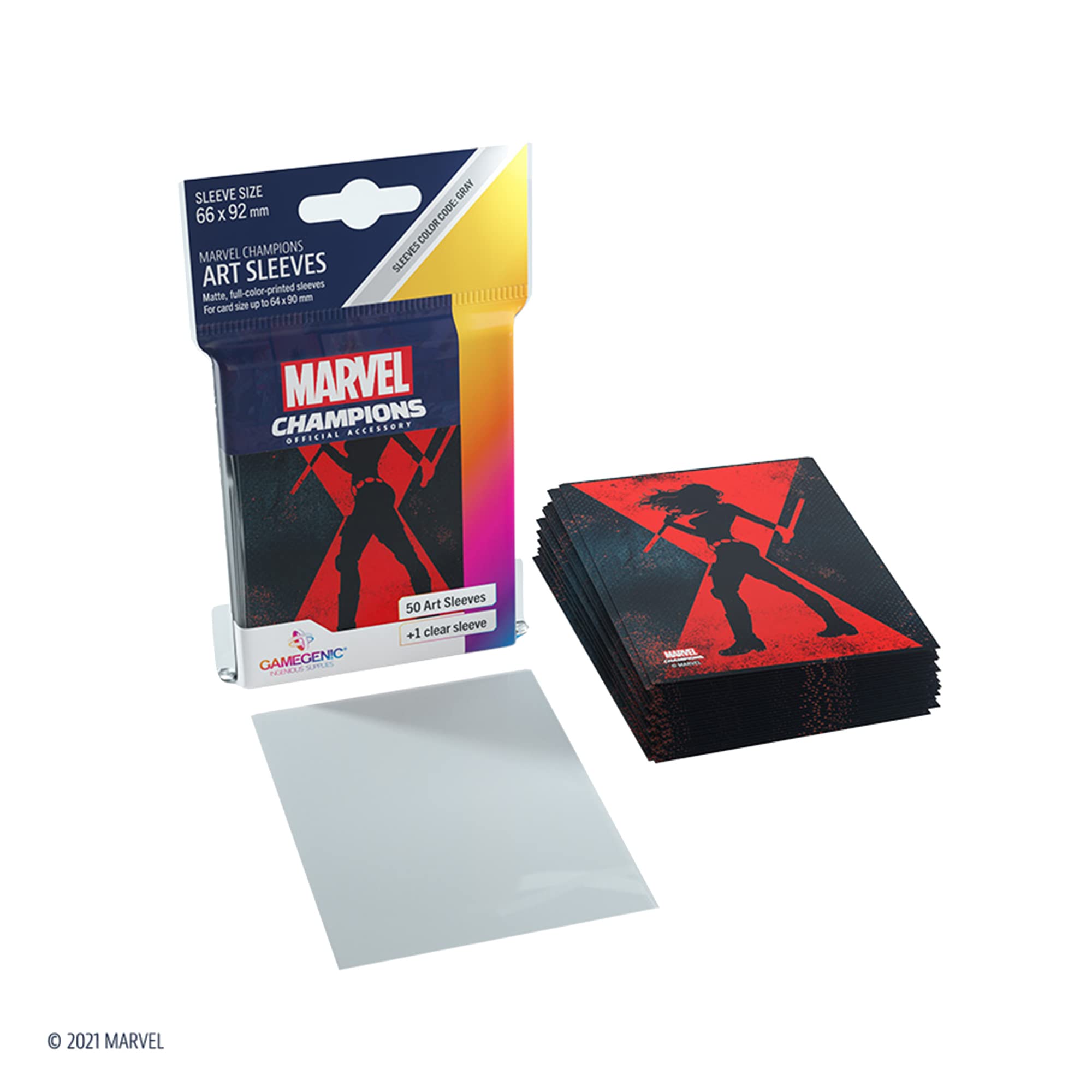 gamegenic-marvel-champions-black-widow-kartenh-llen-66x92-matt-grau image 2