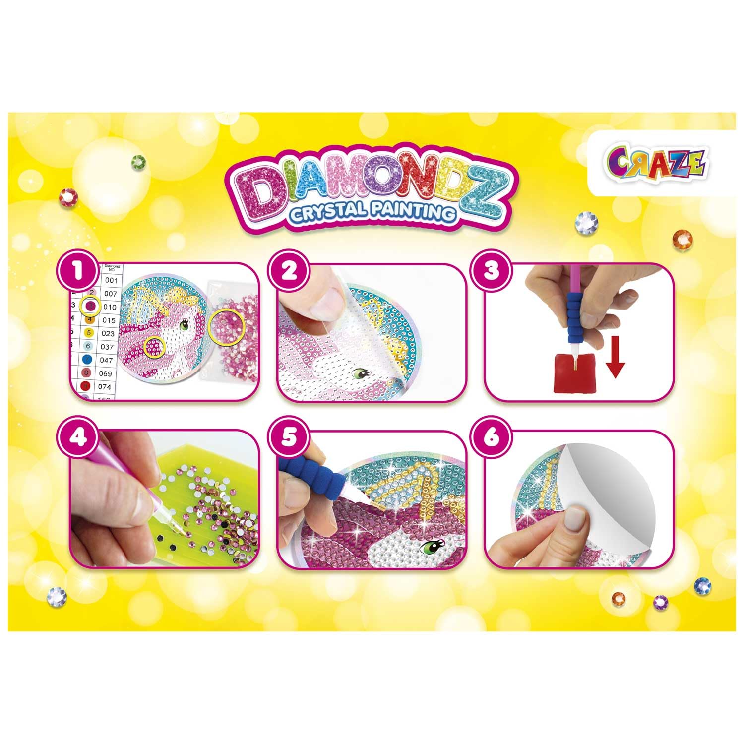 craze-diamondz-galupy-unicorn-diamond-painting-sticker-starter-set image 4