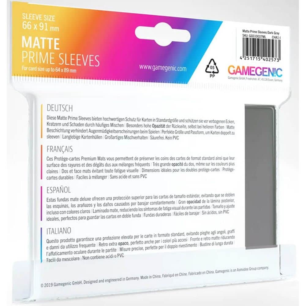 gamegenic-matte-prime-sleeves-kartenh-llen-dark-gray-100-st-ck image 2
