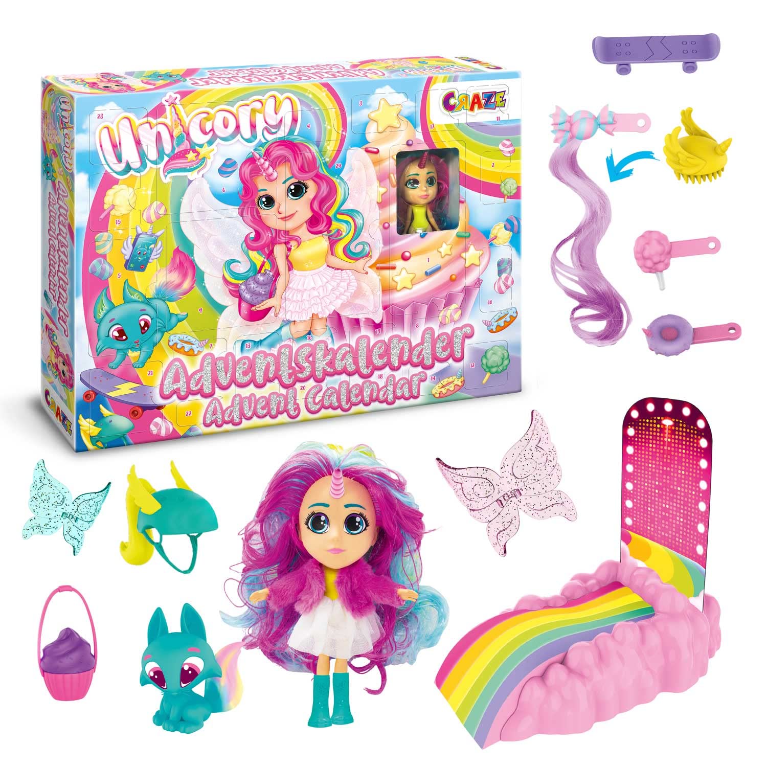 craze-unicory-spielzeug-adventskalender-einhorn-24-puppe image 1