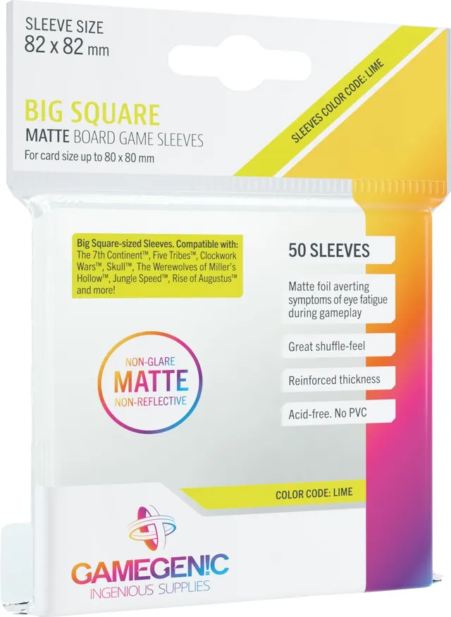 gamegenic-matte-big-square-sleeves-82x82-transparent-50-stk image 1