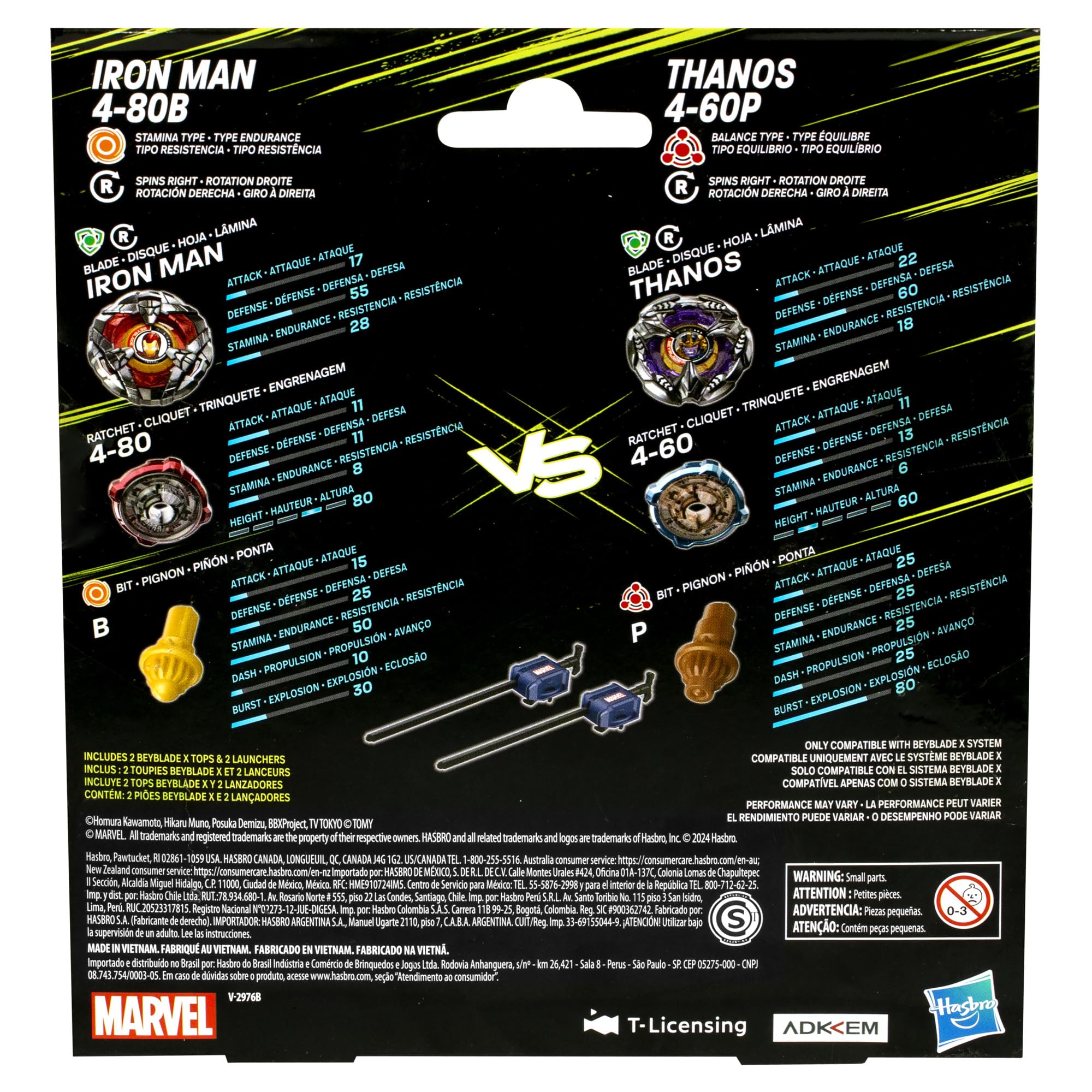 beyblade-x-marvel-iron-man-4-80b-vs-thanos-4-60b-multipack image 5