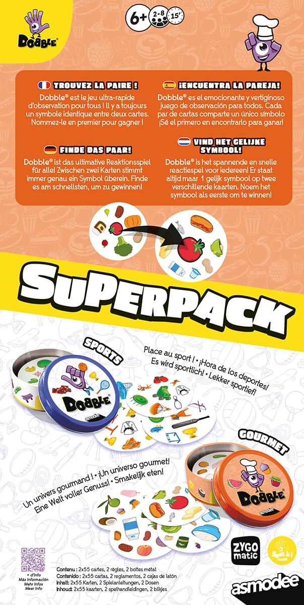 asmodee-dobble-superpack-kartenspiel-sports-gourmet-2er-set image 4