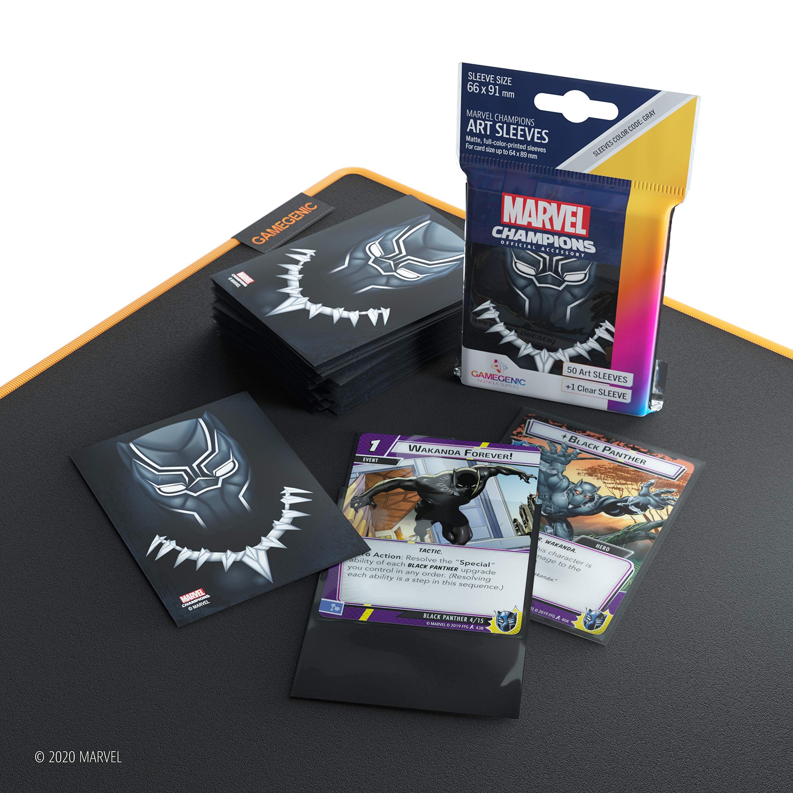 gamegenic-marvel-champions-black-panther-sleeves-50-1-grau image 6