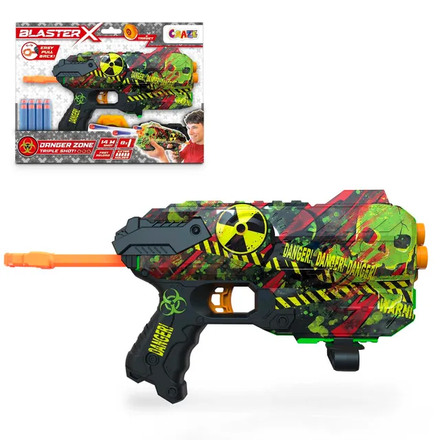 craze-blaster-x-fury-schaumstoff-blaster-30cm-mit-8-darts-14m image 1